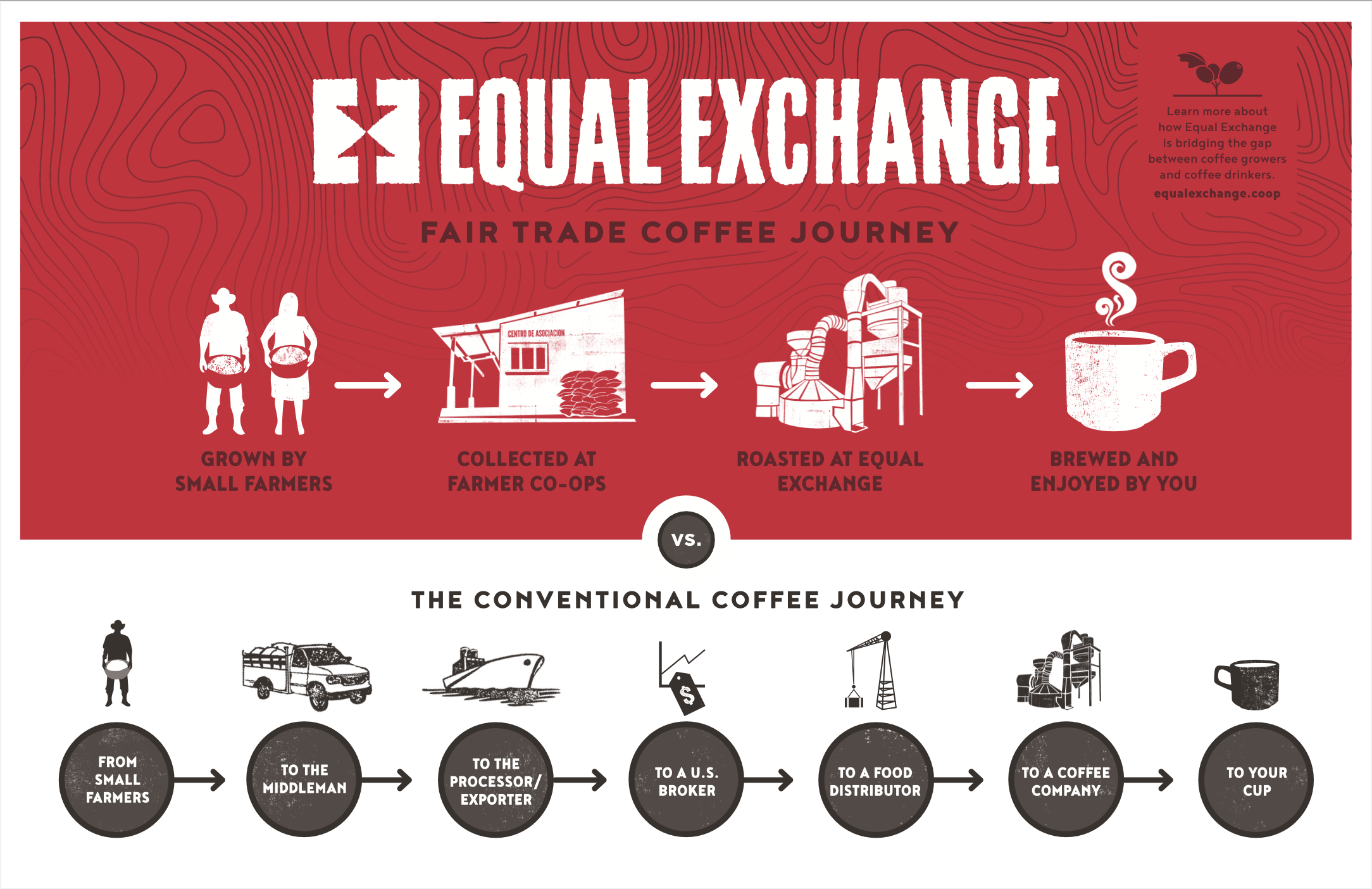 infographic of coffee journey from grower to buyer
